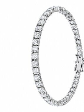 3 Cts Lab Grown Diamond Tennis Bracelet for Women,7"14k Gold Over Silver IGI